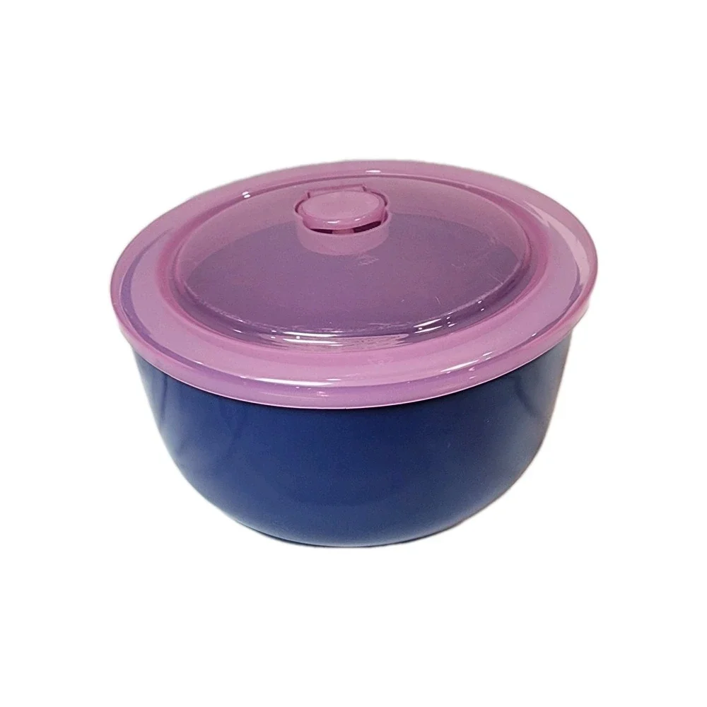 Room Essentials 2pc Food Storage Blue Stoneware Bowl Set 23oz Vented Pink Lid